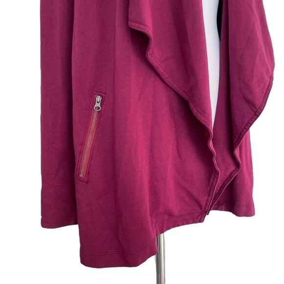 MOD-O-DOC Luxe Burgundy Open Cardigan w/ Elastic Back Size XS - Picture 3 of 7
